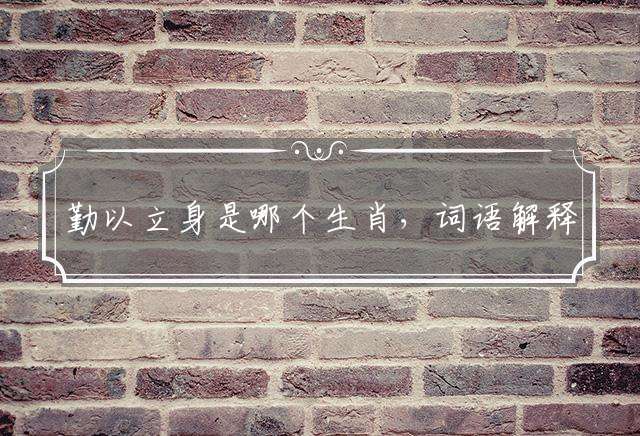 勤以立身是哪个生肖，词语解释落实
