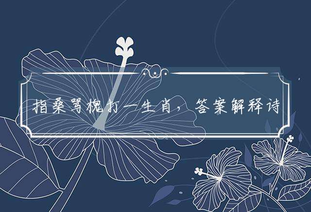 指桑骂槐打一生肖，答案解释诗意落实