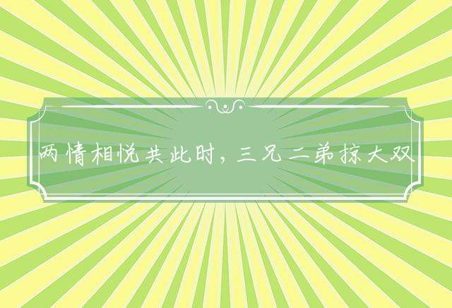 两情相悦共此时,三兄二弟掠大双代表指什么生肖最佳释义谜底解释