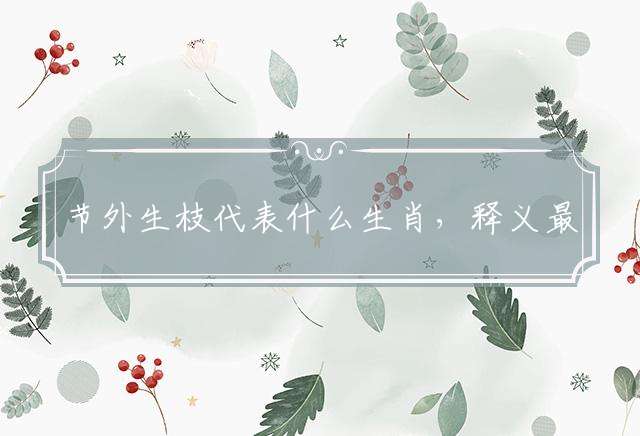 节外生枝代表什么生肖，释义最佳词语解析