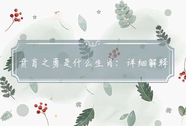 贲育之勇是什么生肖：详细解释落实