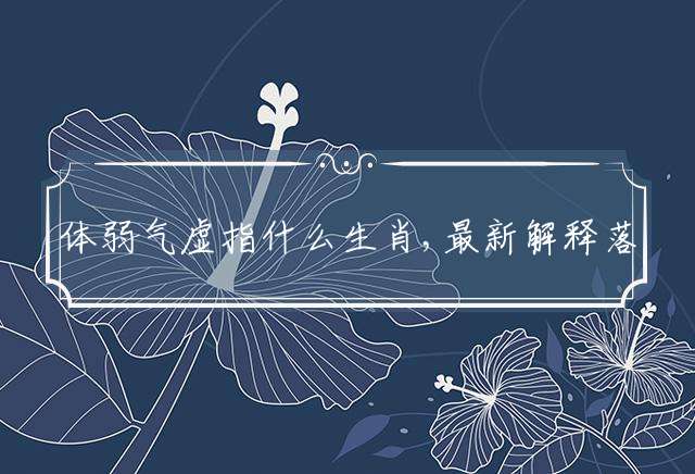 体弱气虚指什么生肖,最新解释落实！